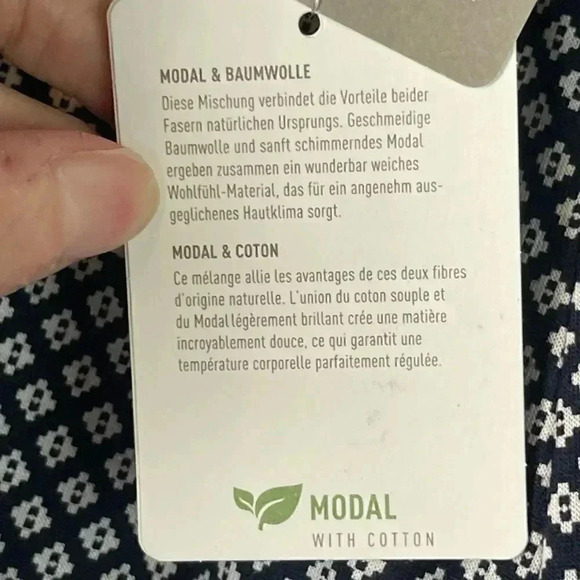 NWT CALIDA Women's XXS Daily Loungewear Black White Pockets Cotton Modal NEW - Picture 7 of 8